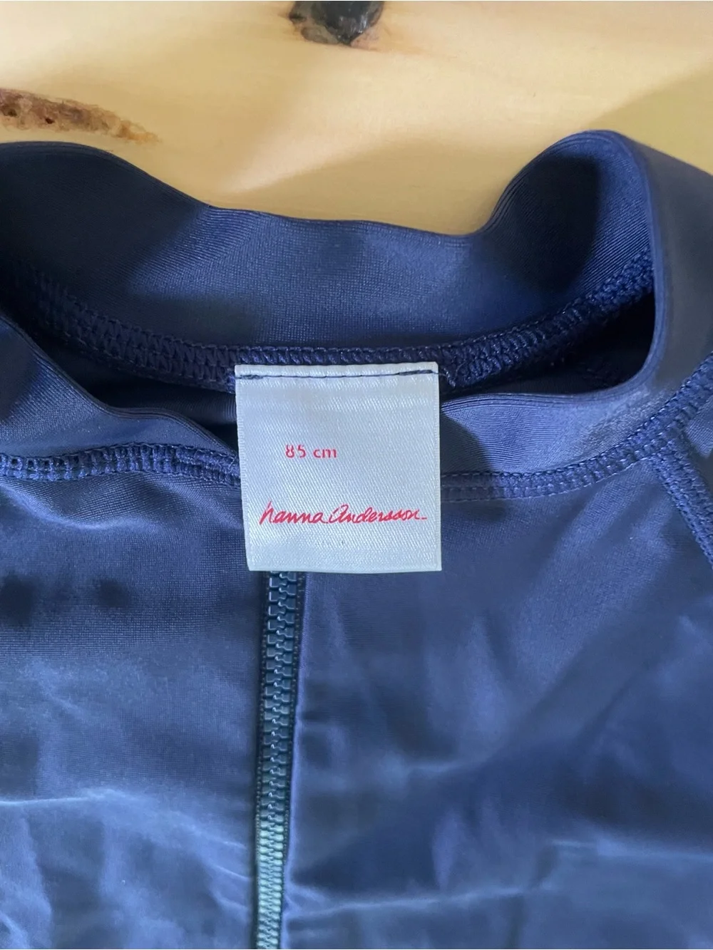 Hanna Andersson Navy Long-Sleeve Zip Swimsuit
